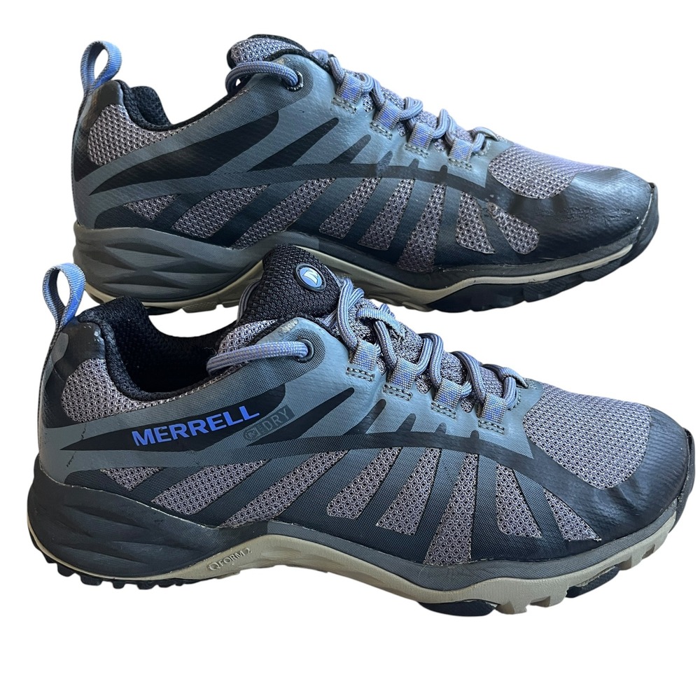 Merrell Siren Edge Q2 Waterproof Hiking Shoes Grey Blue J77530 Womens 6.5